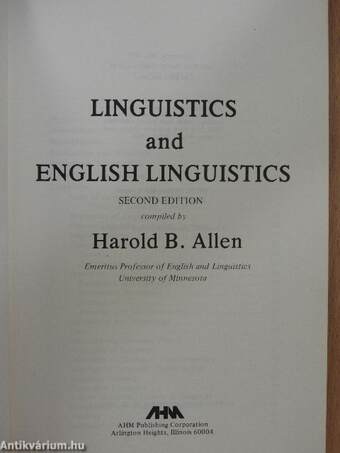 Linguistics and English Linguistics