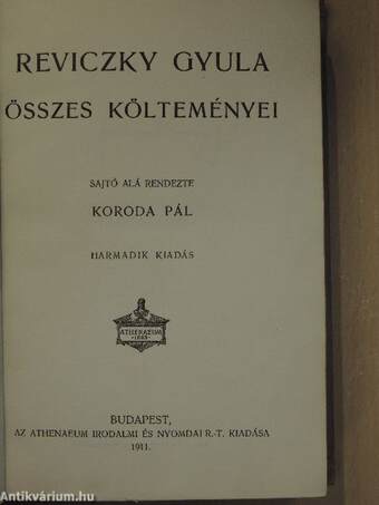 Reviczky Gyula összes költeményei