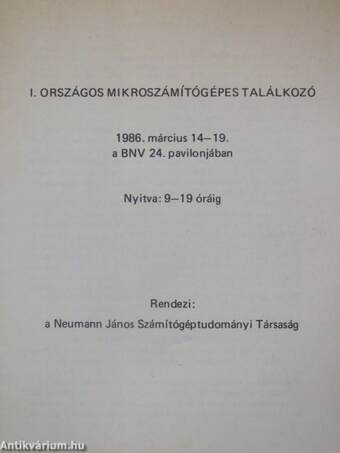 I. Országos Mikroszámítógépes Találkozó