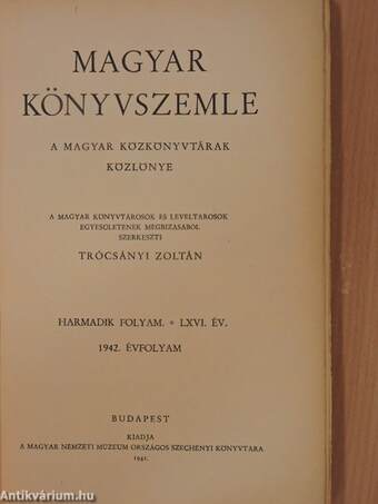 Magyar Könyvszemle 1942. okt.-dec.