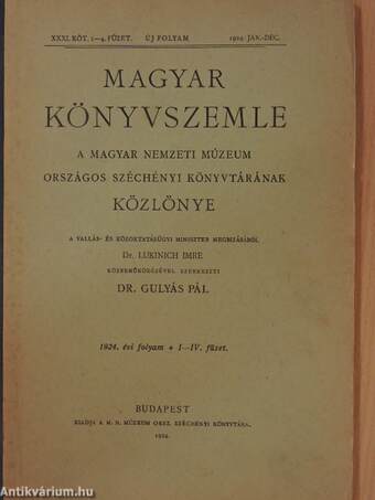 Magyar Könyvszemle 1924. jan.-dec.