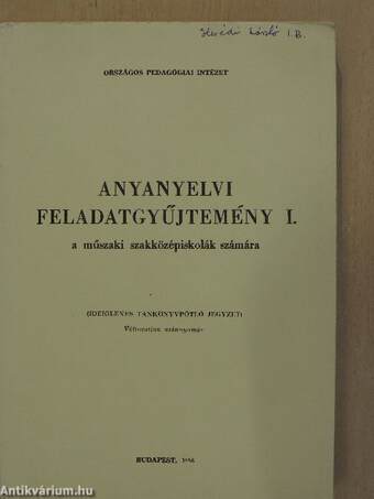 Anyanyelvi feladatgyűjtemény I. 