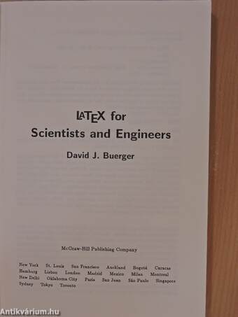 LATEX for Scientists and Engineers