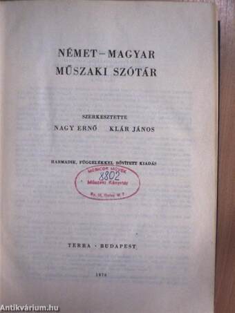 Német-magyar műszaki szótár