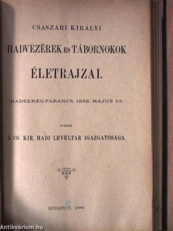 Az ország urai/Császári királyi hadvezérek és tábornokok életrajzai/Az álarcz korszaka