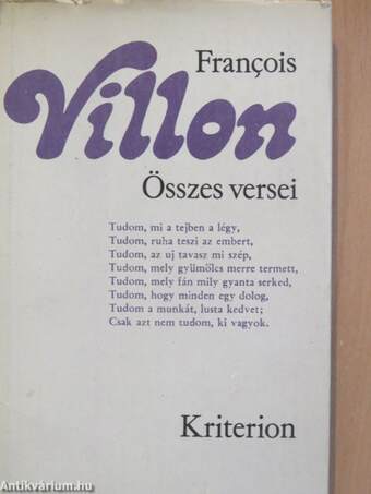 Francois Villon összes versei