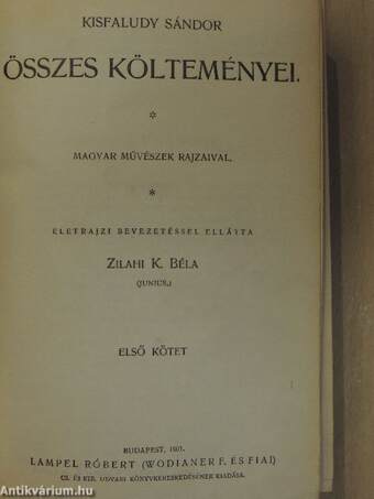 Kisfaludy Sándor összes költeményei I. (töredék)