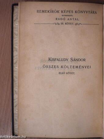 Kisfaludy Sándor összes költeményei I. (töredék)