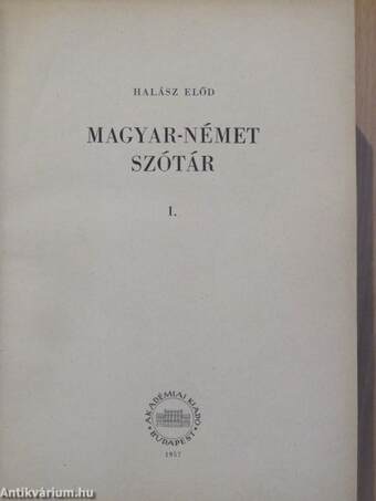 Magyar-német szótár I-II.