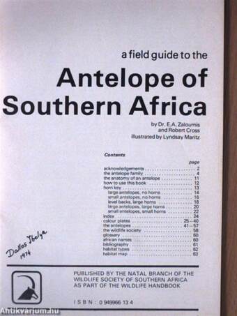 A field guide to the Antelope of Southern Africa