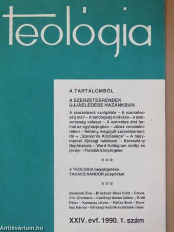 Teológia 1990/1-4.