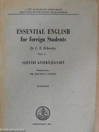 Essential English for Foreign Students 1.