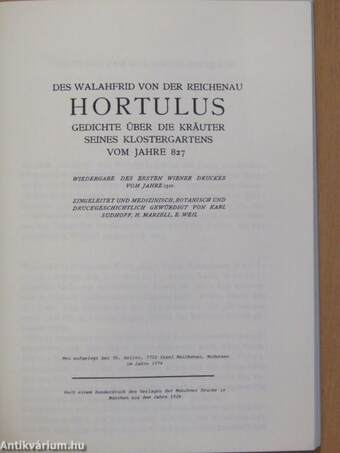 Des Walahfrid von der Reichenau Hortulus