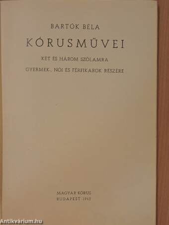 Bartók Béla kórusművei