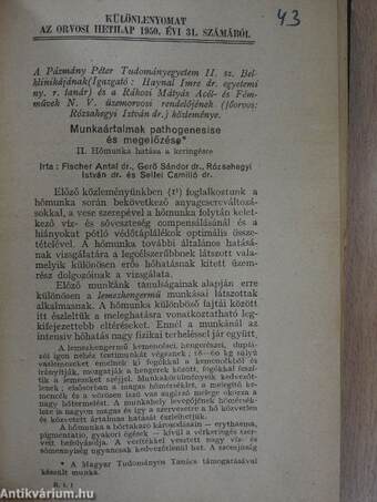 Orvosi témájú különlenyomatok gyűjteménye Dr. Sellei Camillo publikációból (18 mű)