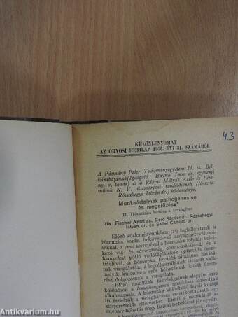 Orvosi témájú különlenyomatok gyűjteménye Dr. Sellei Camillo publikációból (18 mű)