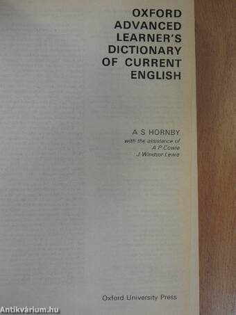 Oxford Advanced Learner's Dictionary of Current English