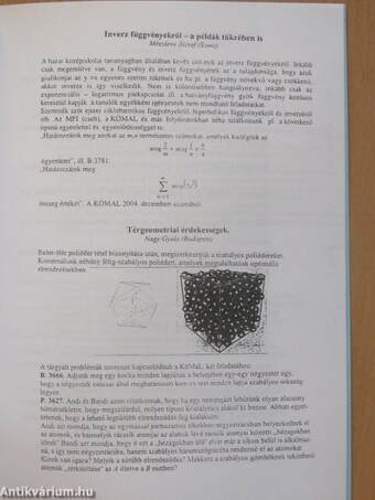 A XV. Nagy Károly Matematikai Diáktalálkozó előadáskivonatai