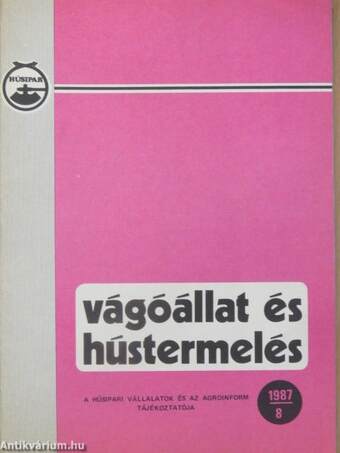 Vágóállat és hústermelés 1987/8.