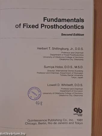 Fundamentals of Fixed Prosthodontics