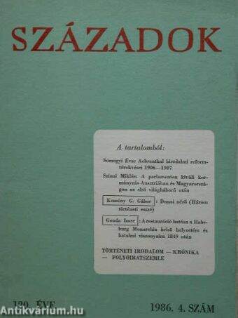 Századok 1986/4.