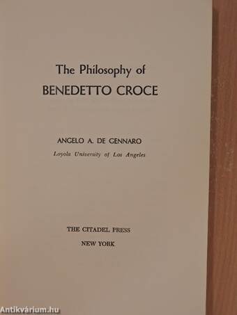 The Philosophy of Benedetto Croce