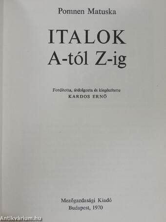 Italok A-tól Z-ig