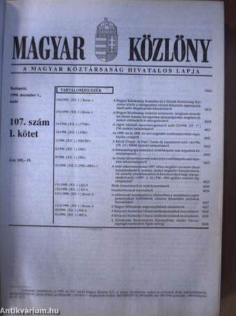 Magyar Közlöny 1998. december 1.