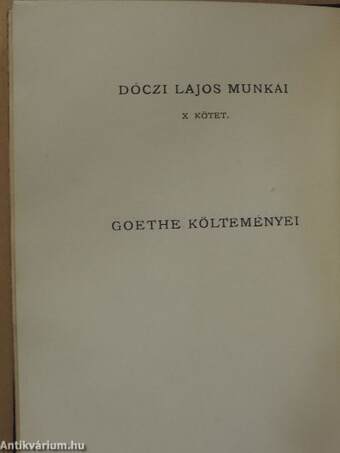 Goethe költeményei