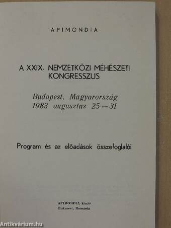 Apimondia XXIX. Nemzetközi Méhészeti Kongresszus