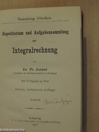 Repetitorium und Aufgabensammlung zur Integralrechnung