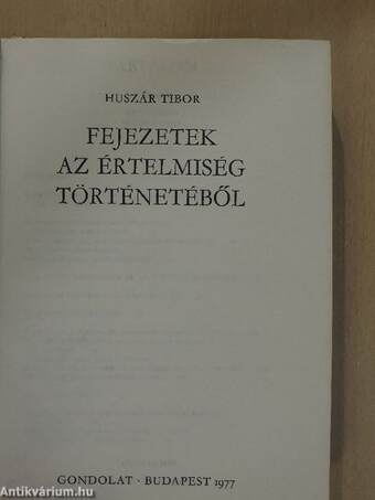 Fejezetek az értelmiség történetéből