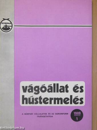 Vágóállat és hústermelés 1989. január-december