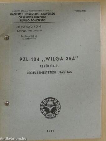 PZL-104 "WILGA 35A" repülőgép légiüzemeltetési utasítás