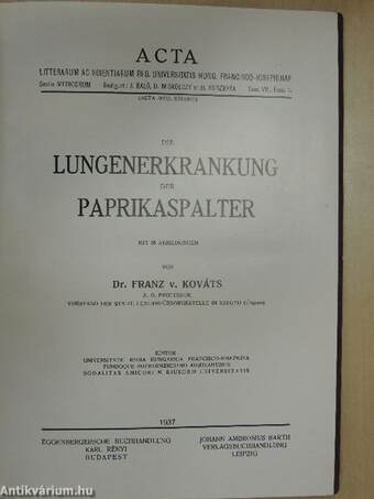 Die Lungenerkrankung der Paprikaspalter