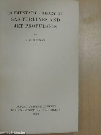 Elementary theory of gas turbines and jet propulsion