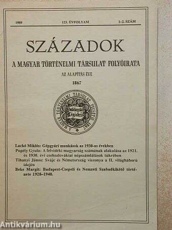 Századok 1989/1-2.