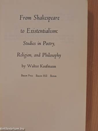 From Shakespeare to Existentialism