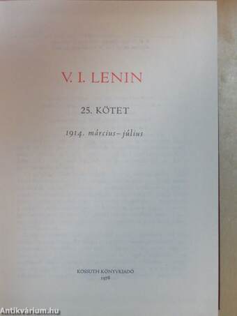 V. I. Lenin összes művei 25.