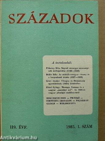 Századok 1985/1.