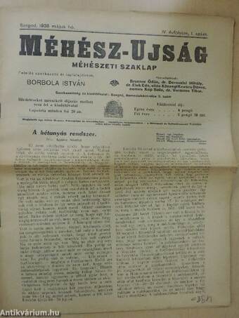 Méhész-Ujság 1938. május