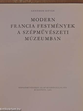 Modern francia festmények a Szépművészeti Múzeumban