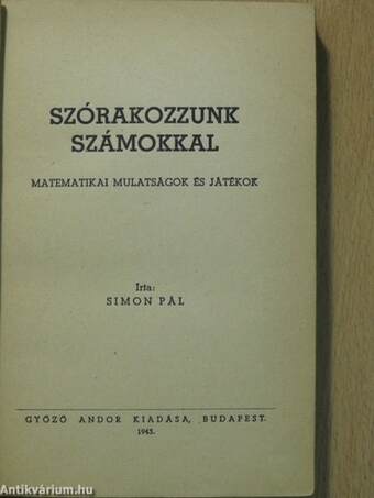 Szórakozzunk számokkal