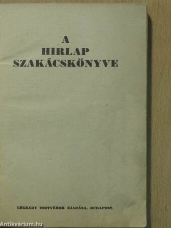 A Hirlap szakácskönyve