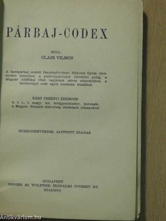 Párbaj-Codex