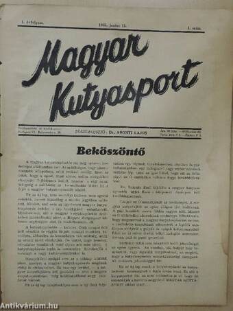 Magyar Kutyasport 1935. junius 15.