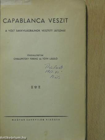 Capablanca veszit