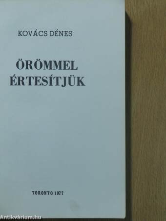 Örömmel értesítjük