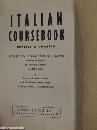 Italian Coursebook/Italian Dictionary - 2 Kazettával