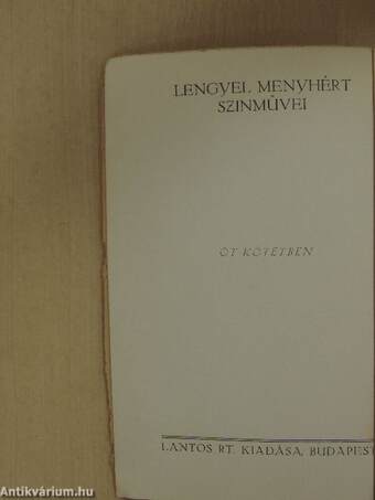 Lengyel Menyhért szinművei I.